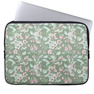 Pink and blush floral pattern  laptop sleeve