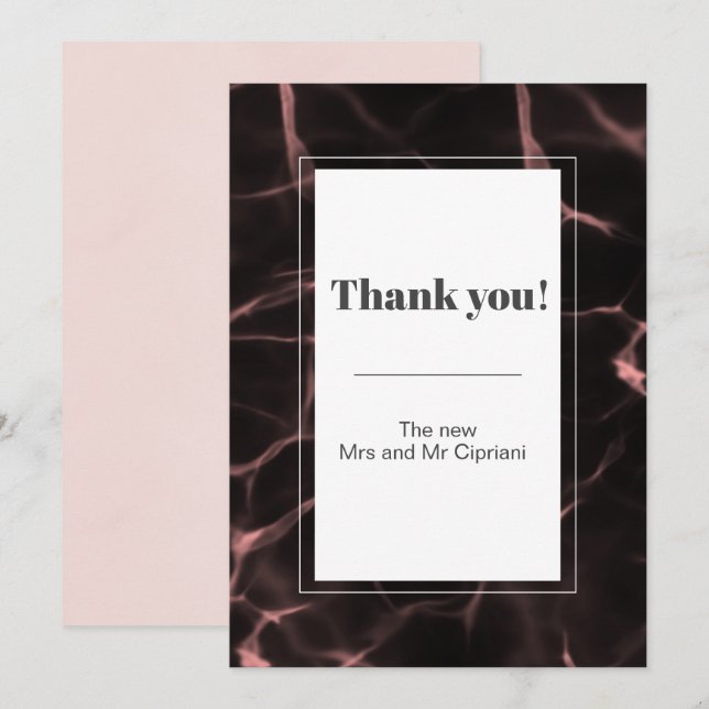 Pink and Blush Marbled Theme Invitation (Front/Back)