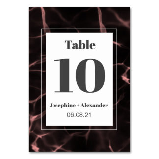 Pink and Blush Marbled Theme Table Number