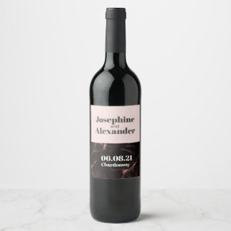 Pink and Blush Marbled Theme Wine Label