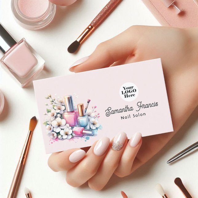 Pink and Blush Nail Salon Business Card (Pink and Blush Nail Salon Business Card)