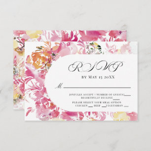 Pink and Blush Watercolor Flower Arch RSVP