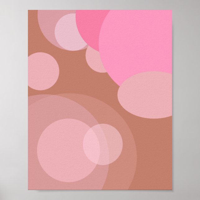 Pink And Brown Abstract Poster (Front)