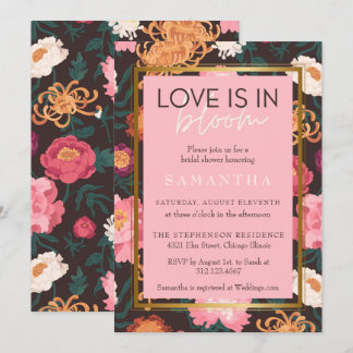 Pink and Brown Boho Floral Brida Shower Invitation