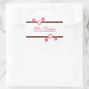 Pink and Brown Cherry Blossom Promo Stickers