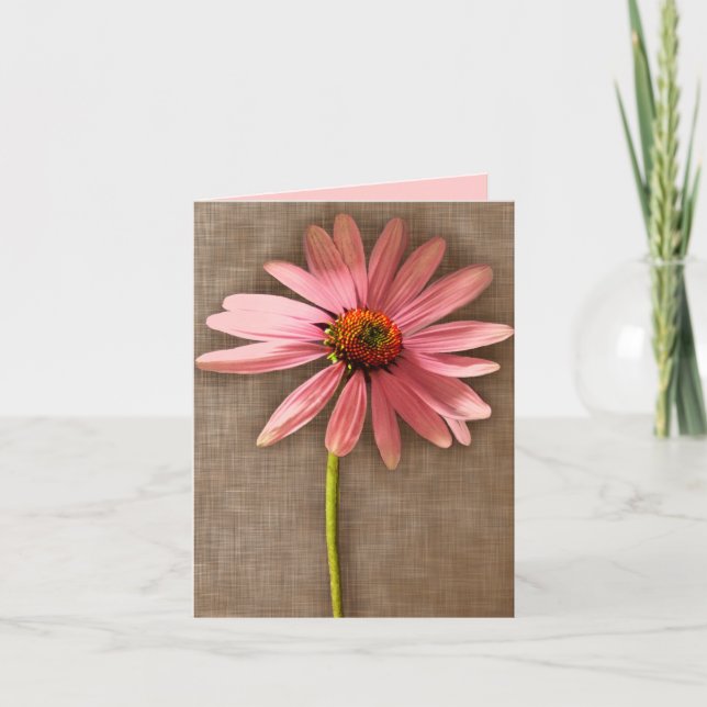 Pink and Brown Coneflower Echinacea purpurea Thank You Card (Front)