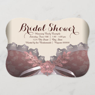 Pink and Brown Corset Bridal Shower Invitation