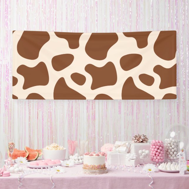 Pink and Brown Cow Print Banner (Party)