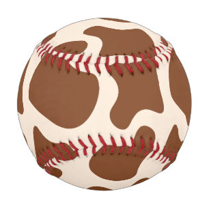 Pink and Brown Cow Print Baseball