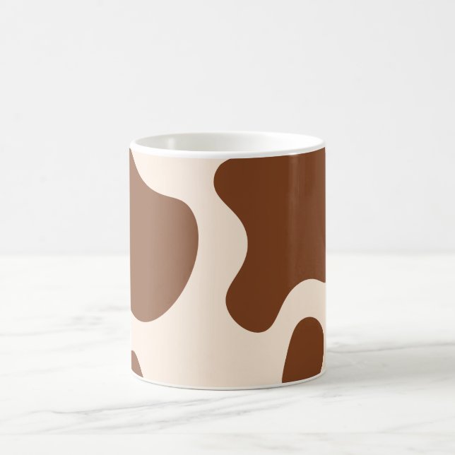 Pink and Brown Cow Print Coffee Mug (Center)