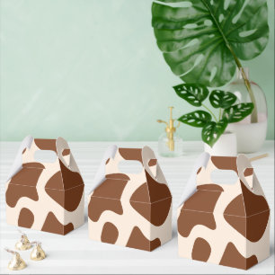 Pink and Brown Cow Print Favour Box