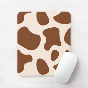 Pink and Brown Cow Print Mouse Mat