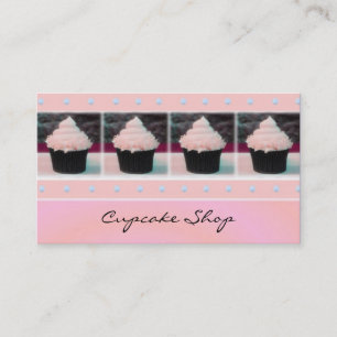 Pink and Brown Cupcake Business Cards