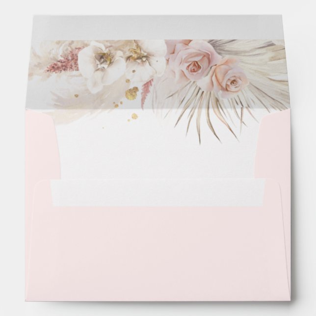 Pink and Brown Exotic Tropical Foliage Envelope (Back (Bottom))