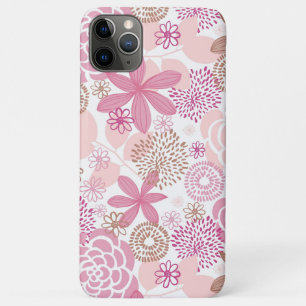 Pink and Brown Floral Pattern iPhone 11 Pro Max Case