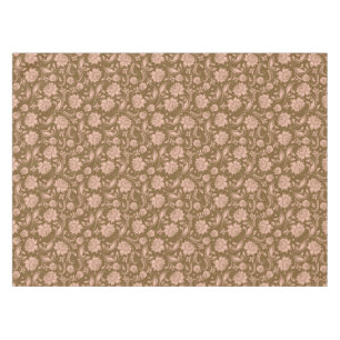 Pink and Brown Floral Pattern Tablecloth