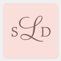 Pink and Brown Monogram Wedding