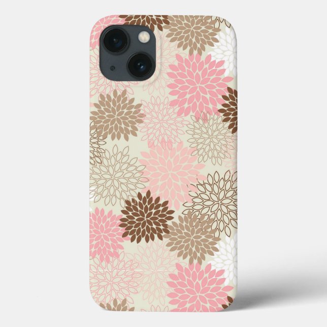 Pink And Brown Mum Pattern Case-Mate iPhone Case (Back)