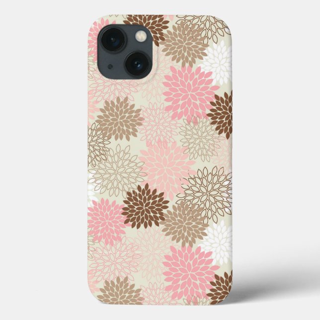 Pink And Brown Mum Pattern Case-Mate iPhone Case (Back)