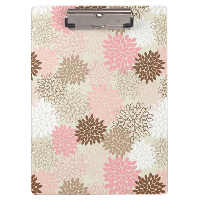 Pink And Brown Mum Pattern Clipboard (Front)