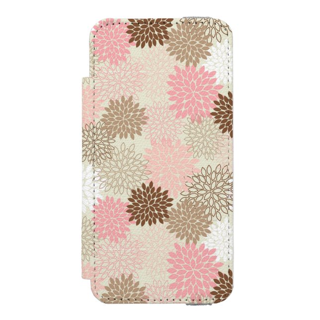Pink And Brown Mum Pattern Incipio iPhone Wallet Case (Folio Front)