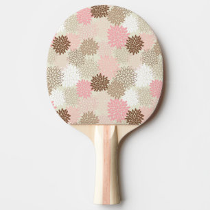 Pink And Brown Mum Pattern Ping Pong Paddle