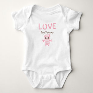 Pink and Brown Mummy Halloween Baby Bodysuit