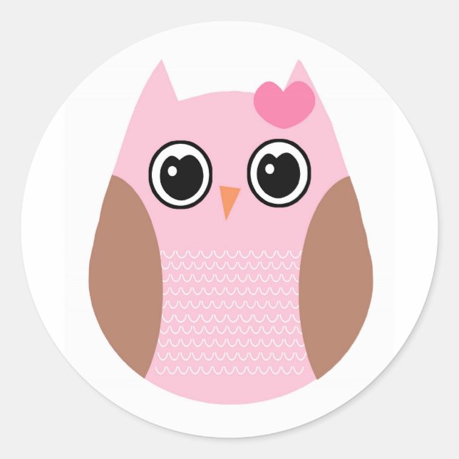 Pink and Brown Owl Stickers (Front)