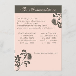 Pink and Brown Paisley Floral Enclosure Card