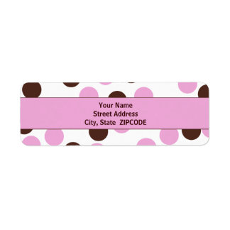 Pink and Brown Polka Dot ADDRESS Labels