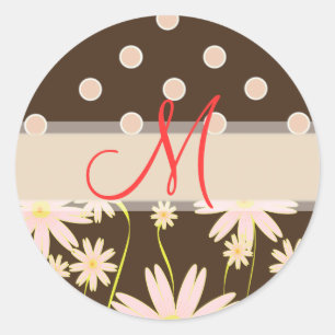 Pink and Brown polka dots stickers