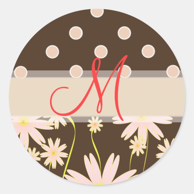 Pink and Brown polka dots stickers (Front)