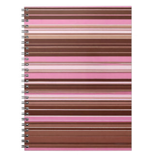 Pink and Brown Stripe Notebook
