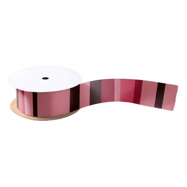 Pink and brown Stripes Satin Ribbon (Spool)