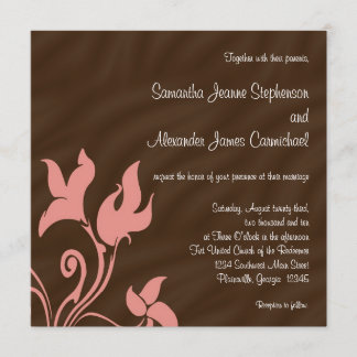 Pink and Brown Swirl Invitation