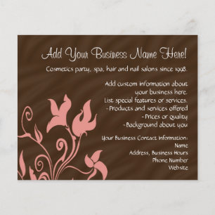 Pink and Brown Swirl Make-Up Artist or Salon Flyer