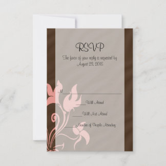 Pink and Brown Swirl Make-Up Artist or Salon RSVP Card