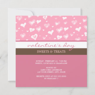 Pink And Brown Valentine's Day Party Invitation