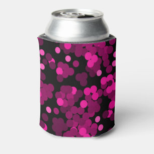 Pink and burgundy polka dot confetti pattern can cooler