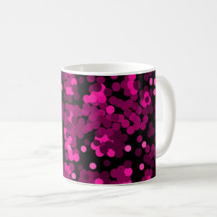 Pink and burgundy polka dot confetti pattern coffee mug