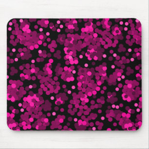 Pink and burgundy polka dot confetti pattern mouse mat