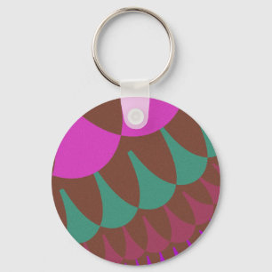 Pink and Burgundy Scales Key Ring