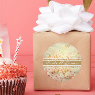 Pink and Caramel Tan Petunia Wedding Seal