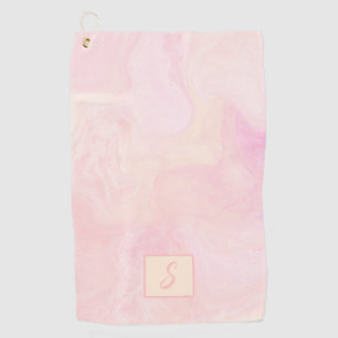 Pink and Champagne Golf Towel