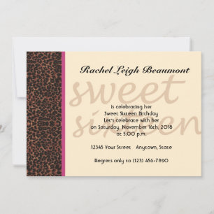 Pink and Cheetah Sweet 16 Birthday Invitation