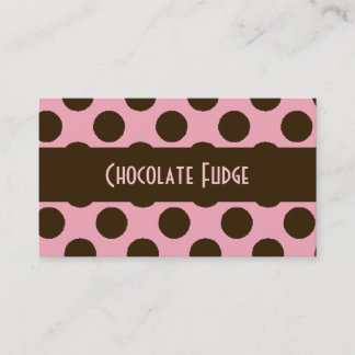 Pink and Chocolate Brown Business Card