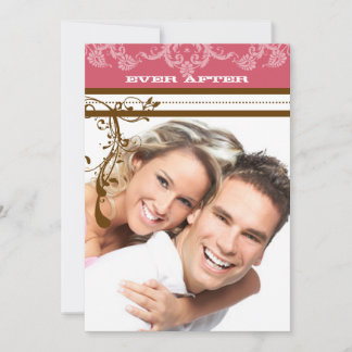 Pink and Chocolate Brown Vintage Chandelier Invitation