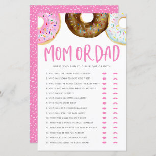 Pink and Chocolate Doughnuts Mum or Dad Shower Gam
