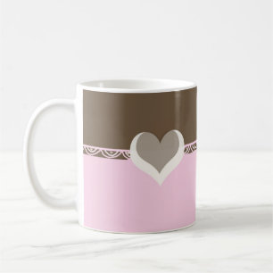 Pink and Chocolate Lace Coffee Mug