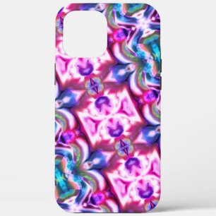 Pink and colourful rapport with rough glass style iPhone 12 pro max case